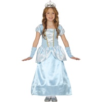 Fato de princesa de conto de fadas azul claro para rapariga