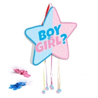 Pinhata de estrelas para menino ou menina com confetis