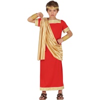 Fato de romano vermelho e dourado para crianças