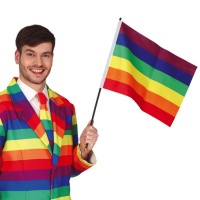 Bandeira de haste arco-íris 35 x 45 cm