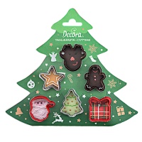 Mini cortadores com motivos de Natal - Decora - 6 unidades