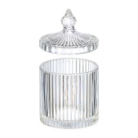 Bomboniere de 14 x 8,5 x 8,5 cm transparente com listras