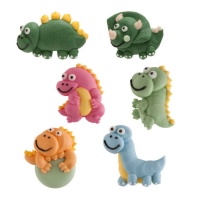 Decoração de açúcar dinossauro - Dekora - 48 unidades