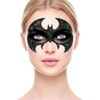 Máscara autocolante de morcego com brilhantes
