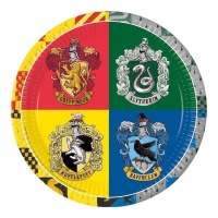 Pratos de Harry Potter Hogwarts Houses de 23 cm - 8 unidades