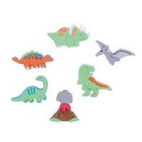 Figuras de açúcar de Dinossauros - PME - 6 unidades