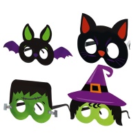 Óculos de Halloween para crianças com máscaras - 4 peças