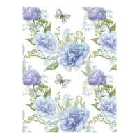 Papel de arroz com ramos azuis 29,7 x 42,5 cm - Artis decor - 1 unid.