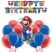 Pacote de Decoração Mario Bros Party - 22 peças