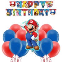 Pack Decoração Festa Mario Bros - 22 Peças