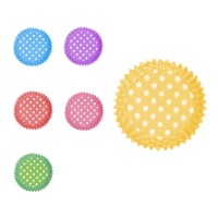 Cápsulas para cupcakes de 5,2 cm com bolinhas brancas - 50 unid.