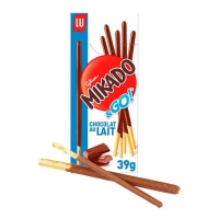 Bolachas Mikado com cobertura de chocolate de leite - Lu