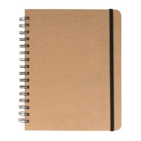 Caderno com capa Kraft com argolas e elástico 80 páginas