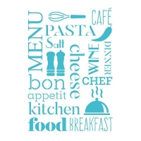 Stencil cozinha textos 20 x 28,5 cm - Artis decor - 1 unidade