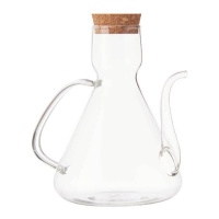 Galheteiro para óleo em borosilicato de 750 ml com tampa de cortiça