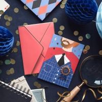 Cartão de felicitações do Super Pai com pin