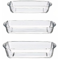 Travessa quadrada 1,3 L, 1,95 L e 2,75 L - Borcam - 3 unidades