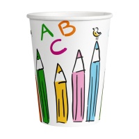 Copos de cartão para o regresso às aulas 250 ml - 8 unid.