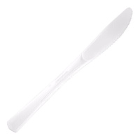 Facas 20 cm de plástico branco - 50 pcs.
