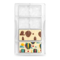 Molde para tabletes de chocolate com balões de ar quente 20 x 12 cm - Decora - 4 cavidades