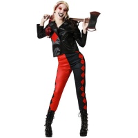 Fato de Harley Supervillain para mulher com diamantes