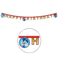 Grinalda de Feliz Aniversário Sonic The Hedgehog