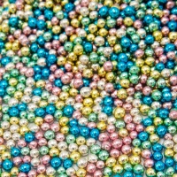 Sprinkles de bolas metalizadas multicoloridas de 100 g - Happy Sprinkles