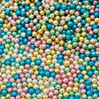 Missangas metálicas multicoloridas 100 gr - Happy Sprinkles