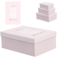 Caixa rectangular Happy Birthday pink - DCasa - 3 unidades