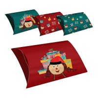 Caixa de presente Tió de Nadal 22,9 x 16,5 x 7 cm - 4 unidades