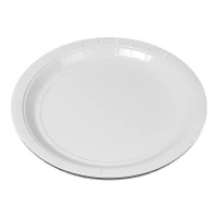 Pratos de 28 cm de papelão branco - 25 unidades