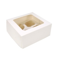 Caixa branca para 4 cupcakes