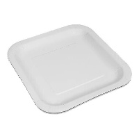 Pratos de 23 cm de papelão branco quadrados - 50 unidades