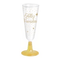 Copo de 150 ml de Boas Festas em cava dourado - 4 unidades