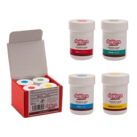 Conjunto de 4 cores para cobertura de pasta de açúcar 120 gr - Dekora