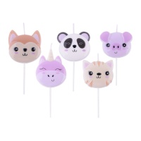 Velas Kawaii Pals - PME - 5 unidades