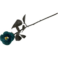 Flor rosa azul e preta com olho de gato 42 cm