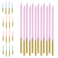 Velas de cores pastel de 14 cm - 12 unidades