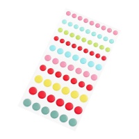 Autocolantes coloridos com formas circulares 3D - 75 pcs.