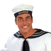 Boné de marinheiro azul-marinho e branco
