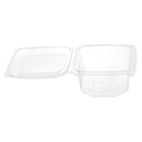 Recipiente transparente de 0,375 L com tampa articulada - 4 unid.
