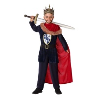 Traje Rei Medieval Vermelho para Crianças