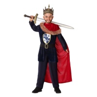 Fato de rei vermelho medieval para criança