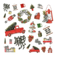 Die cuts de Natal 25 de Dezembro de 30,5 x 30,5 cm - 1 folha