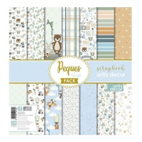 Kit de papéis para scrapbooking da Peques Blue - Artis decor - 7 folhas