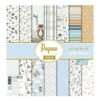 Kit de papéis para scrapbooking Peques Blue - Artis decor - 7 folhas