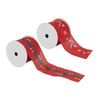 Fita decorativa de Natal vermelha de 4 m - 1 unidade