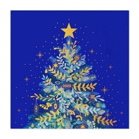 Guardanapos para árvore de Natal azul meia-noite 16,5 x 16,5 cm - 30 unid.