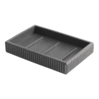 Saboneteira às riscas cinzentas 10,6 x 7,1 cm