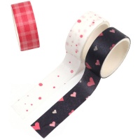 Fita Washi desenhos avermelhados 3 m - 3 unidades